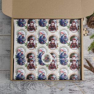 Papel De Seda Feliz Natal Arredondado Lozenge 2 Padrão Fotográfi