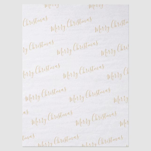 Papel De Seda Feliz Natal em Dourado, ou Sua Mensagem (Frente )