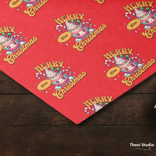 Papel De Seda Feliz Natal Família de Mug de Chocolate Quente Bon