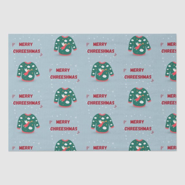 Papel De Seda Feliz Natal Feio Anjo (Frente )