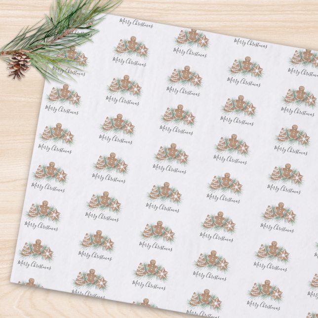 Papel De Seda Feliz Natal Gingerbread  (Criador carregado)