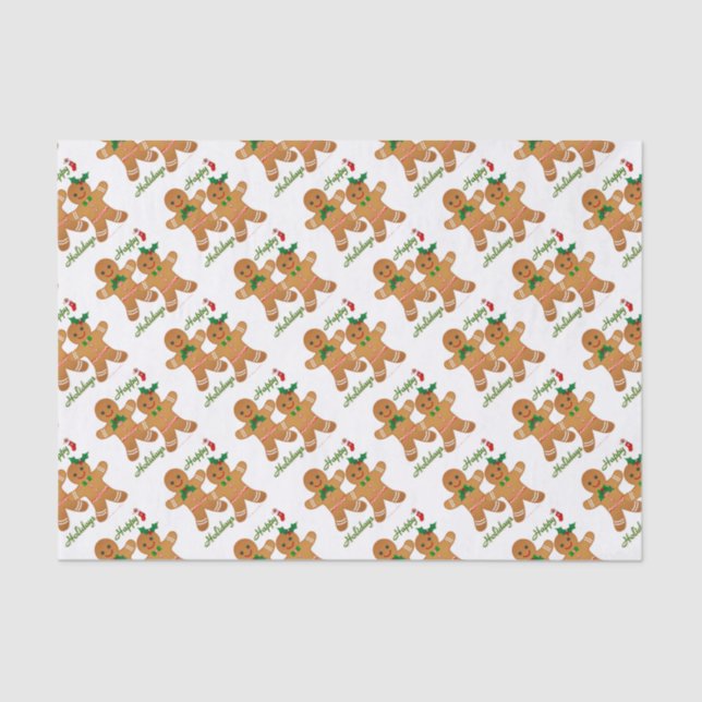 Papel De Seda Feliz Natal Gingercake Man Boy (Frente )