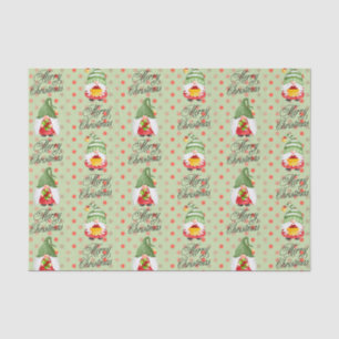 Papel De Seda Feliz Natal Gnomos E Pontos