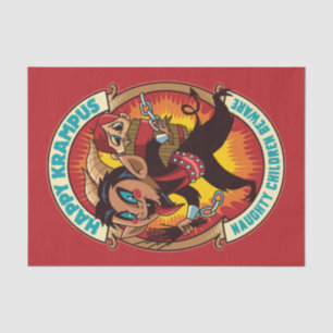Papel De Seda Feliz Natal Krampus Malvado Crianças Cuidado