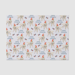 Papel De Seda Feliz Natal Labrador Retriever Com Papai Noel