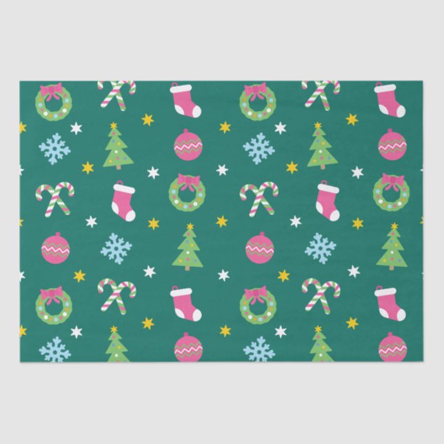 Papel De Seda Feliz Natal padrão (Frente )