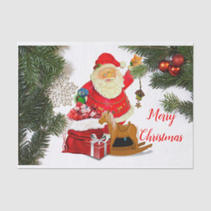 Papel De Seda Feliz Natal Papai Noel Arte de Decoupage