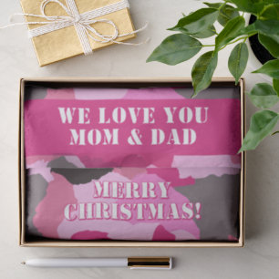 Papel De Seda Feliz Natal para Camuflagem Rosa