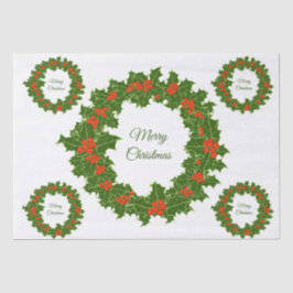 Papel De Seda Feliz Natal, sagrada, coroa vermelha