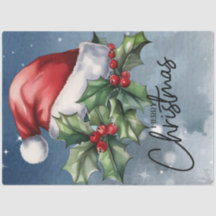 Feliz Natal Santa Hat e Natal Holly