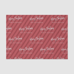 Papel De Seda Feliz Natal Silver Calliografia - Script Vermelho