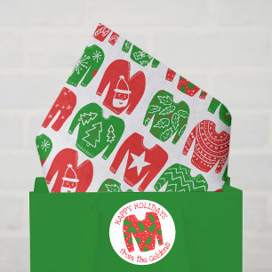 Papel De Seda Feliz Natal Suéter Feio de Natal Presente