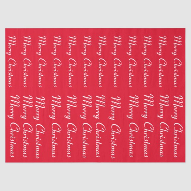 Papel De Seda Feliz Natal Vermelho (Frente )