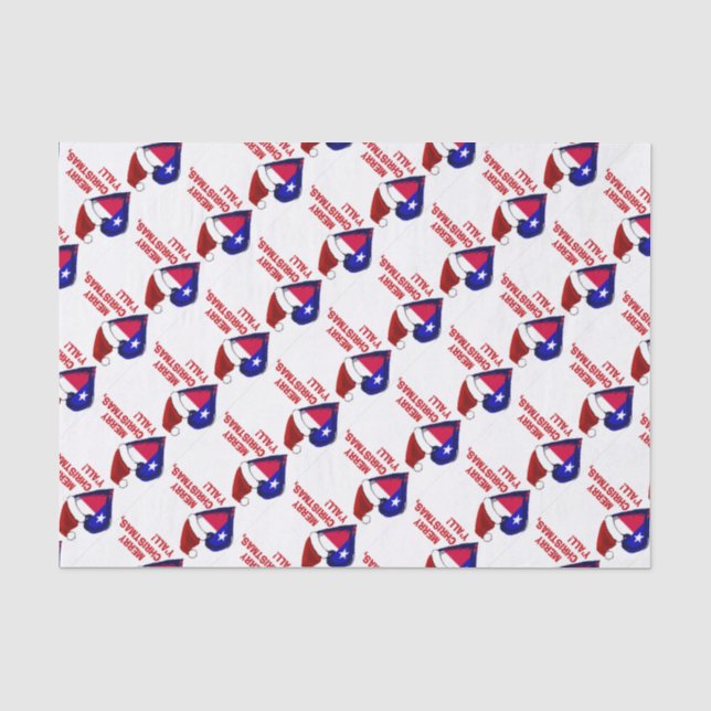 Papel De Seda Feliz Natal, Ya - Papais noeis do Texas (Frente )