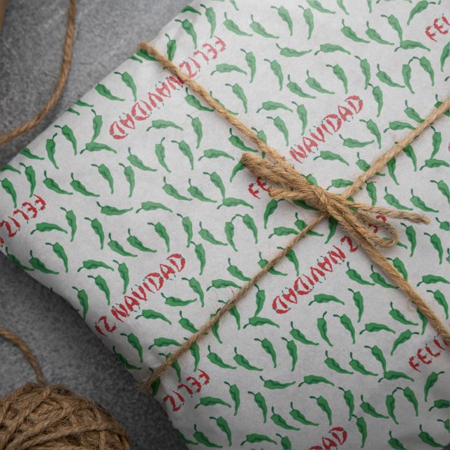 Papel De Seda Feliz Navidad Red Chile Pepper (Criador carregado)