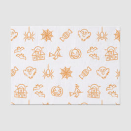 Papel De Seda Feliz padrão assustador do Dia das Bruxas