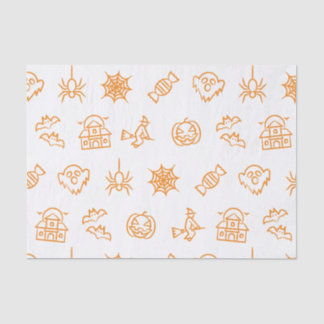 Papel De Seda Feliz padrão assustador do Dia das Bruxas