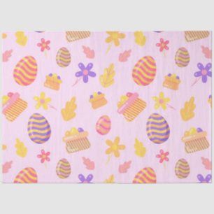 Papel De Seda Feliz Páscoa Roxo