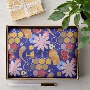 Papel De Seda Feliz Rosh Hashanah Jewish Ano Novo Padrão Floral