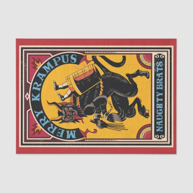 Papel De Seda Feliz Xmas Krampus Naughs Brats Circus Poster (Frente )