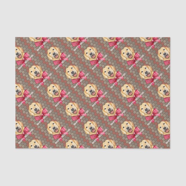 Papel De Seda Felizes Feriados de Cachorro (Frente )