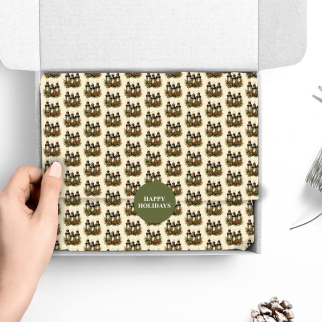 Papel De Seda Felizes Feriados Lanternas de inverno (Criador carregado)