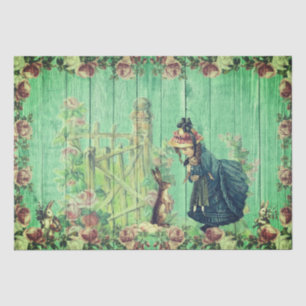 Papel De Seda Felz pascoa vintage Tecido