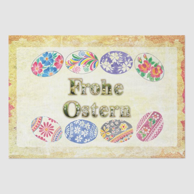 Papel De Seda Felz pascoa vintage Tecido (Frente )