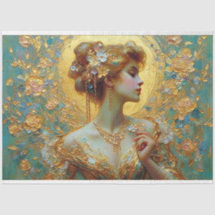 Papel De Seda "Femme Art Nouveau Beauty Romance Decoupage"