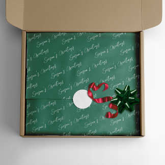 Papel De Seda Feriado da Linha Verde Moderna