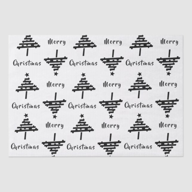 Papel De Seda Feriado de Árvore de Natal Branca Festiva Moderno (Frente )