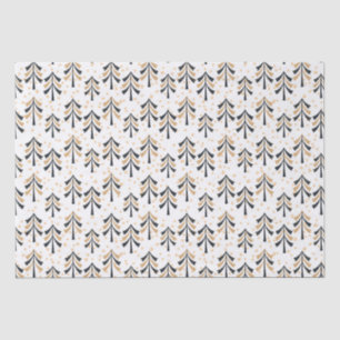 Papel De Seda Feriado de Árvores de Natal Douradas em Chic Trend