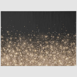 Papel De Seda Feriado de Glitter de Bronze Preto Elegante e Dour