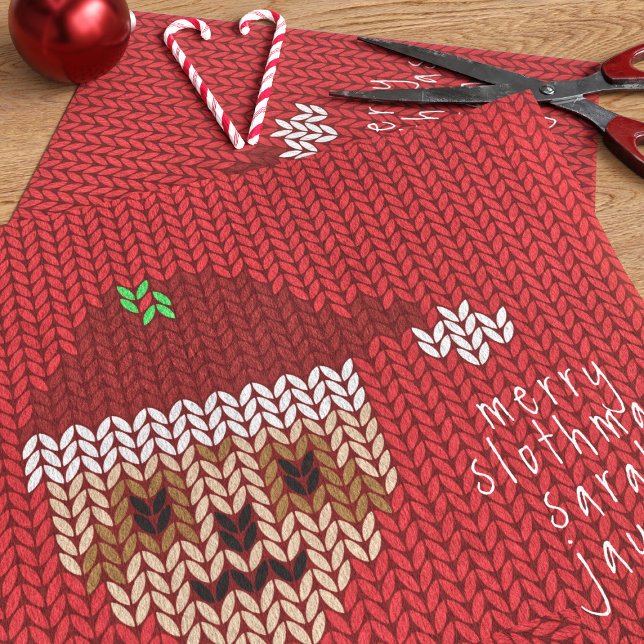 Papel De Seda Feriado de Natal bonito, Feliz Personalizada de Na (A very Merry Slothmas to you and yours! Here's some fun and festive tissue paper just for you)