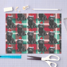 Papel De Seda Feriado de Natal da Xadrez Verde Vermelha Labradoo