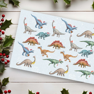 Papel De Seda Feriado de Natal divertido Dinossaur Padrão de Aqu