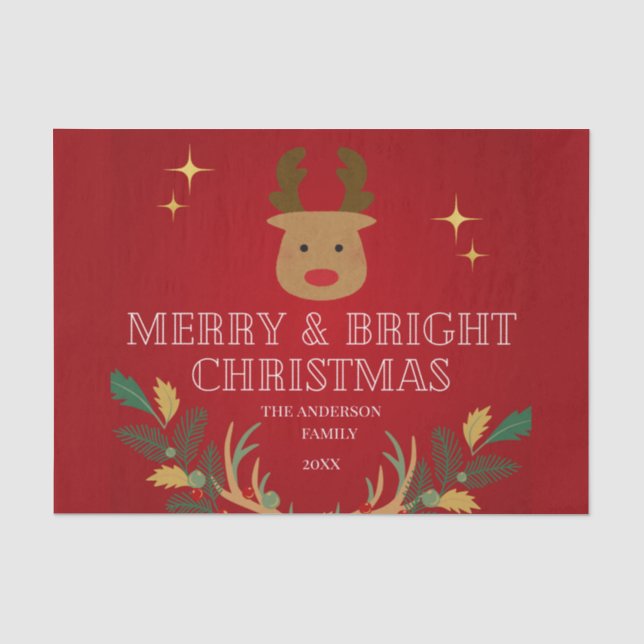 Papel De Seda Feriado de Natal Elegante (Frente )