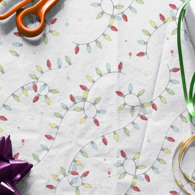 Papel De Seda Feriado de Natal Luzes Festivas Coloridas (Criador carregado)