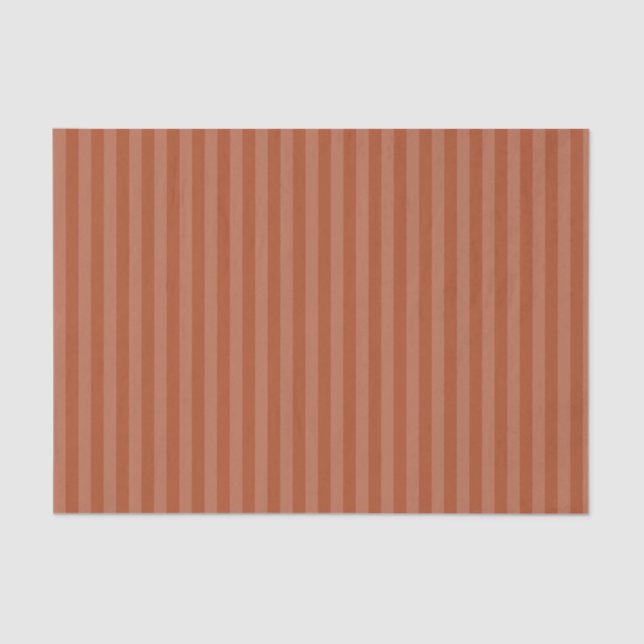 Papel De Seda Feriado de Natal Modern Terracotta Tonal Stripe (Frente )