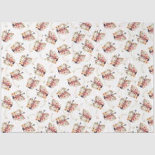 Papel De Seda Feriado de Natal para as Notas de Música Dourada V