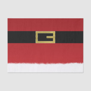 Papel De Seda Feriado de Natal Red Santa Claus Belt & White