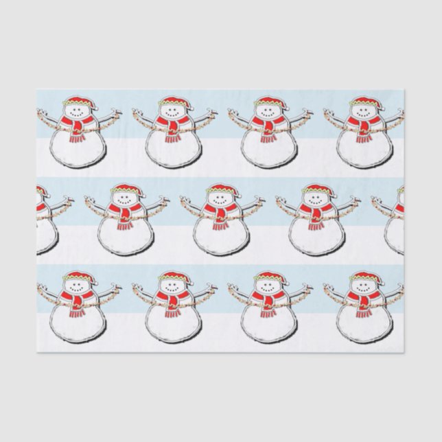Papel De Seda Feriado de Natal Snowman (Frente )