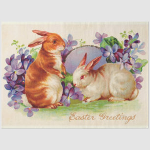 Papel De Seda Feriado de Páscoa dos coelhos Vintage 2