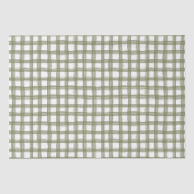 Papel De Seda Feriado de Xadrez Clássico Elegante (Frente )