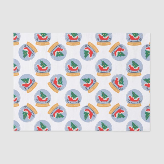 Papel De Seda Feriado do Globo de Neve de Natal (Frente )