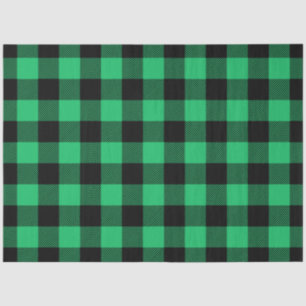 Papel De Seda Feriado Gingham de Verificação de Buffalo Verde e 