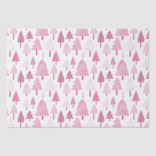 Papel De Seda Feriado Moderno das Árvores de Natal Rosa