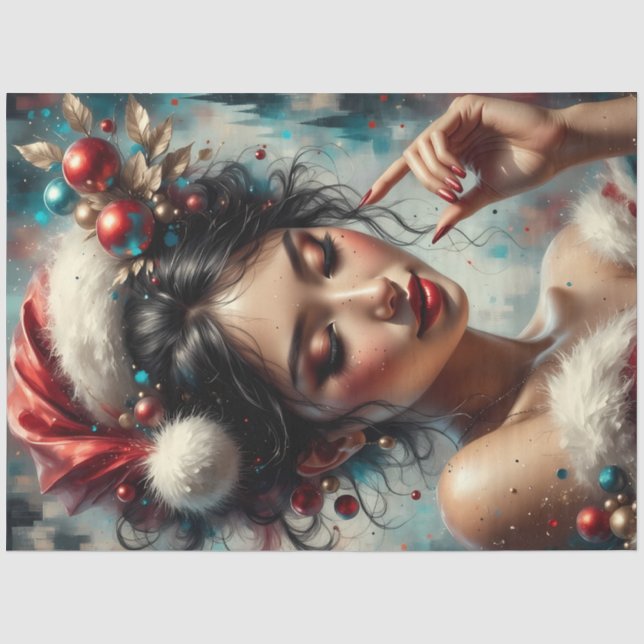 Papel De Seda Feriado Muse Glamorous Natal Fantasy Decoupage (Frente )
