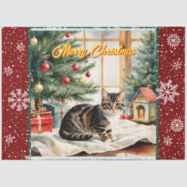 Papel De Seda Feriado Natal Belo Coleção Antiga (Frente )