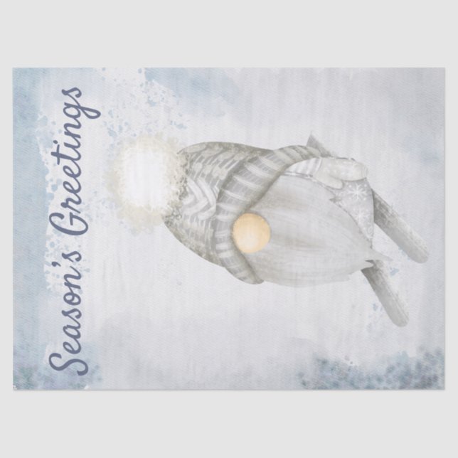 Papel De Seda Feriado Natal Nórdico Gnomo Festivo (Frente )